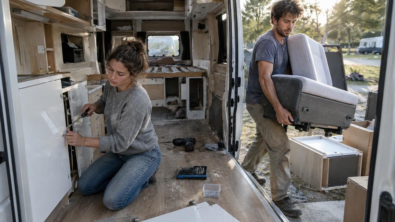 Ils dépensent 8 000 euros pour transformer leur camping-car en véritable appartement : quatre mois plus tard, ils retirent tout ce qui leur semblait indispensable