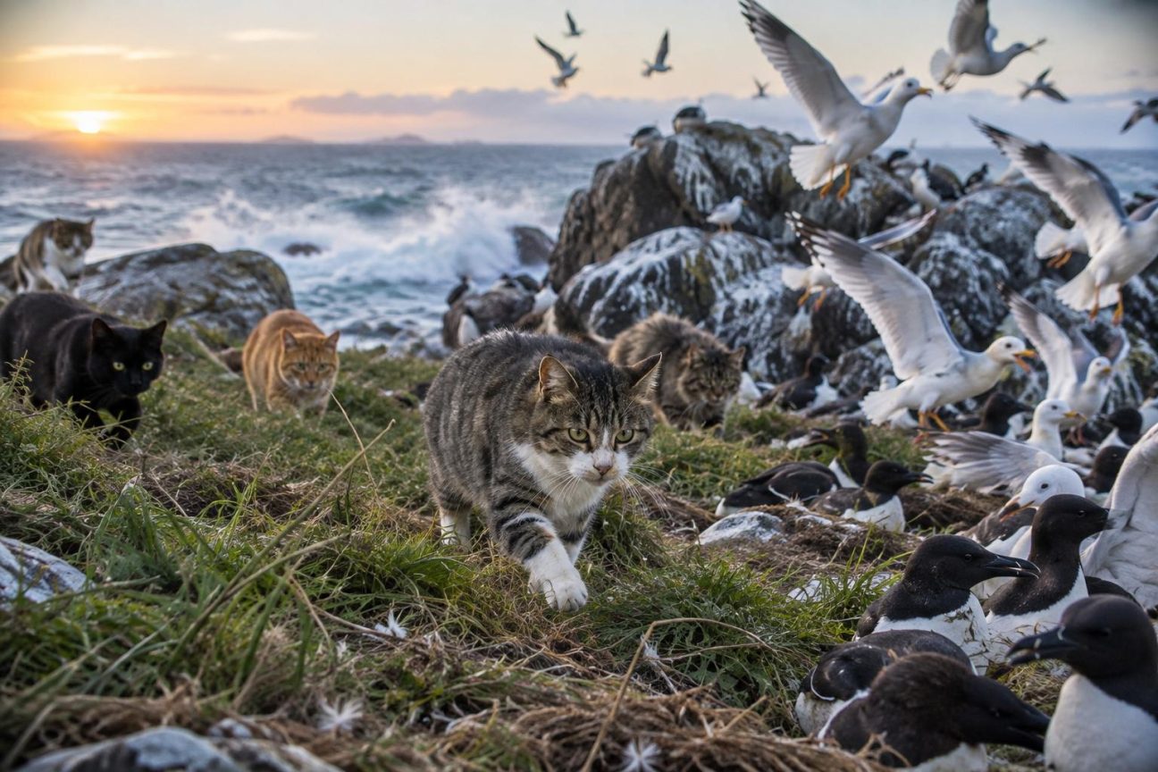 Ils lâchent cinq chats sur une île déserte en 1949 pour chasser les souris : des décennies plus tard, 455 000 oiseaux marins disparaissent chaque année