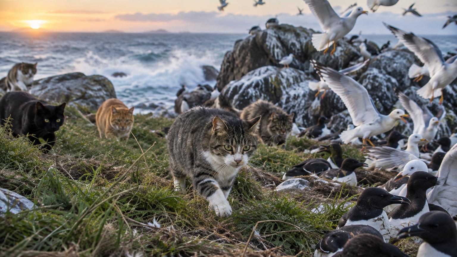 Ils lâchent cinq chats sur une île déserte en 1949 pour chasser les souris : des décennies plus tard, 455 000 oiseaux marins disparaissent chaque année