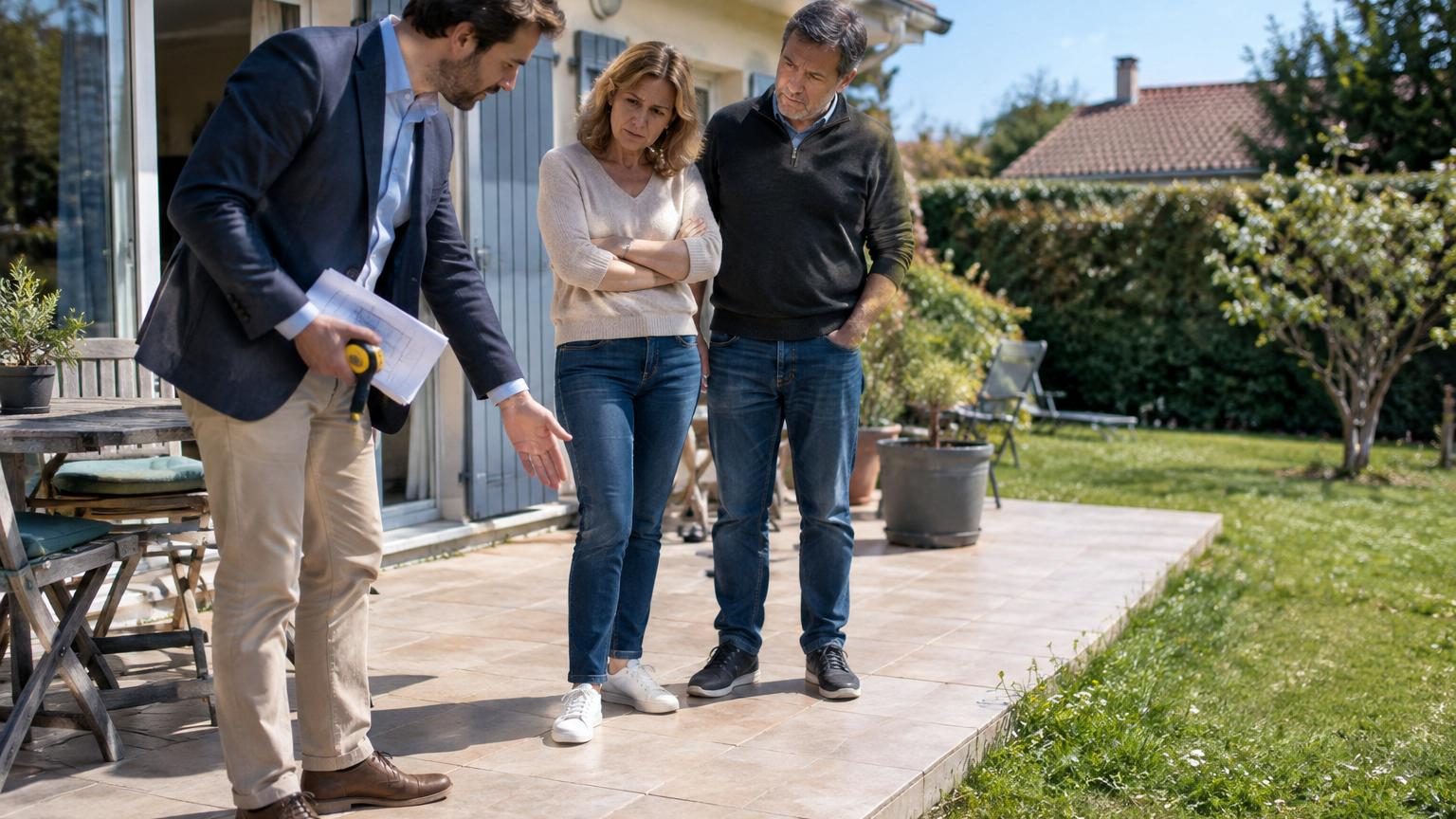 Ils ont agrandi leur terrasse de quelques mètres carrés il y a huit ans : au moment de vendre leur maison, cette petite modification devient soudain un sujet central