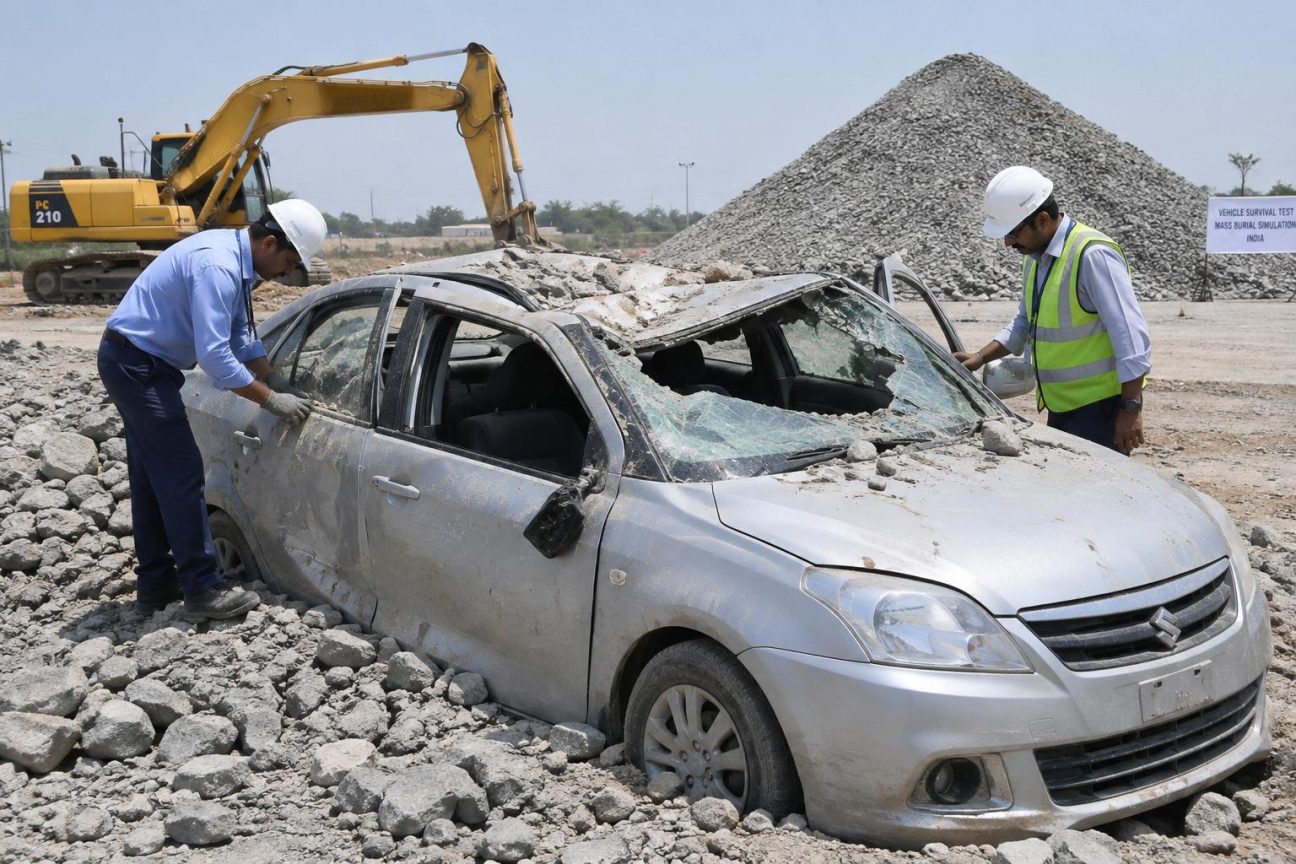 Ils ont enterré cette voiture sous des tonnes de terre pour prouver sa résistance : voici dans quel état elle est ressortie