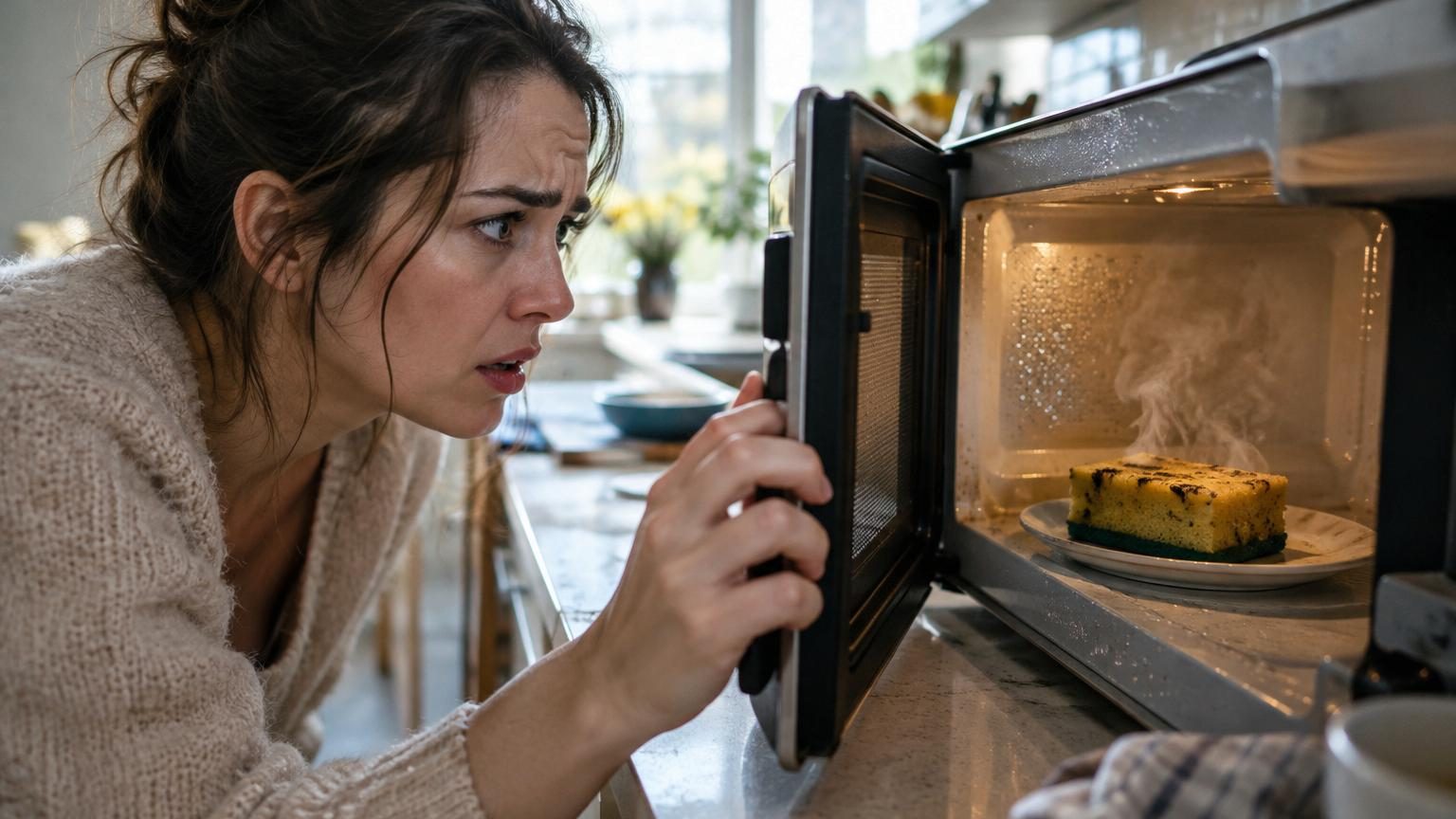 Ils ont passé leurs éponges au micro-ondes pour les désinfecter : ce que les chercheurs ont trouvé ensuite est encore pire