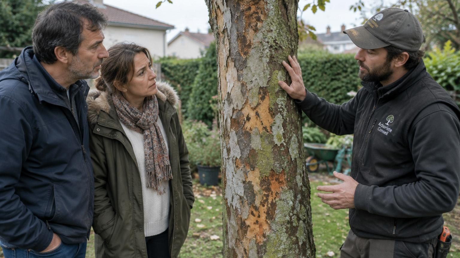 Ils pensent que leur arbre est malade parce que son écorce change de couleur : un spécialiste leur révèle ce qui se passe réellement