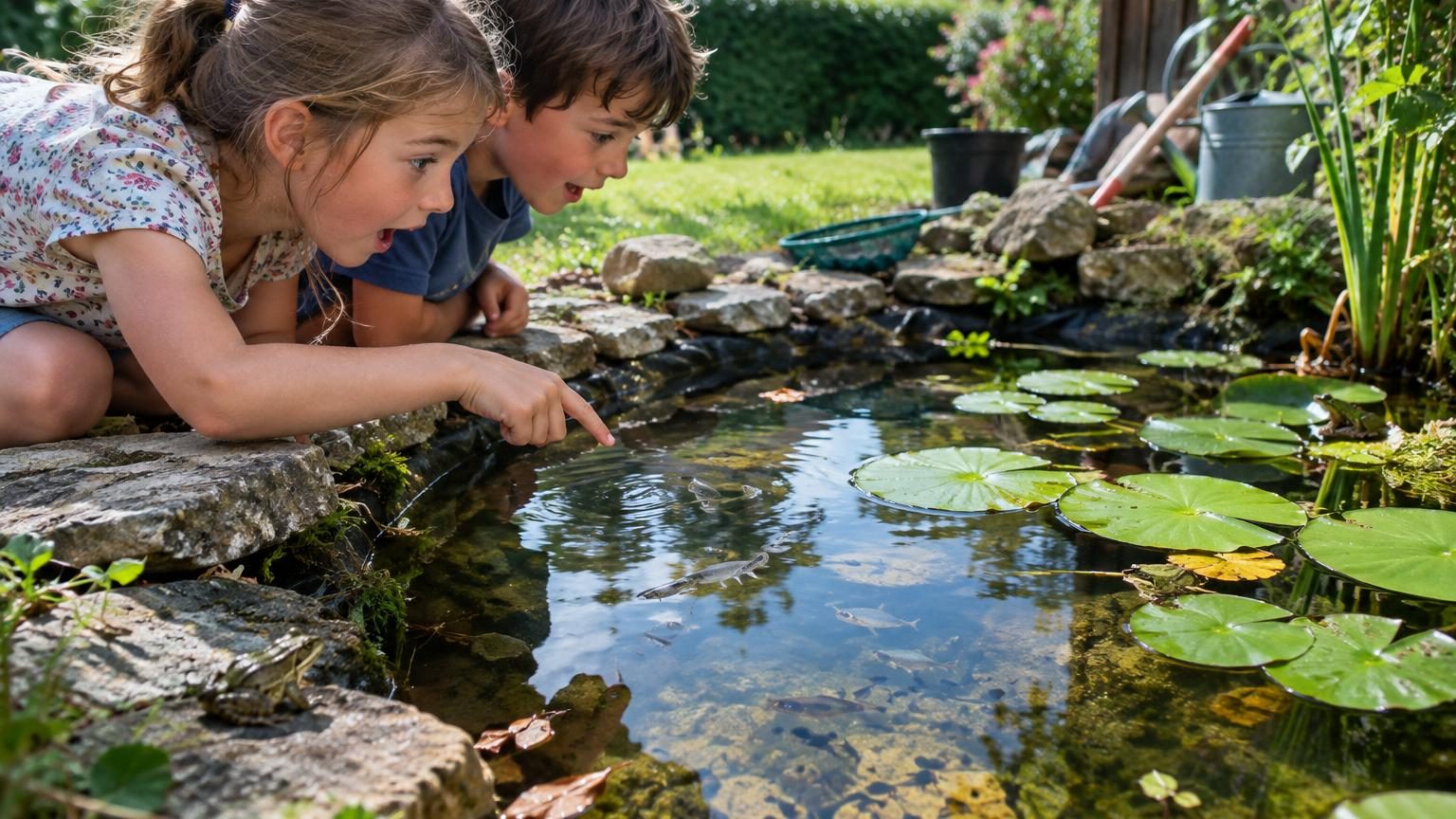 Ils pensent que leur bassin attire uniquement des grenouilles : après quelques semaines, une autre espèce commence à s’y installer