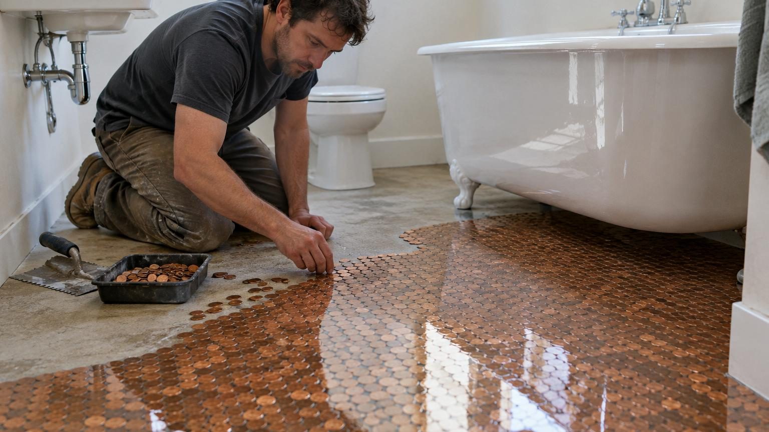 Ils recouvrent le sol de leur maison avec de vraies pièces de monnaie : un expert en rénovation donne son verdict sur cette tendance