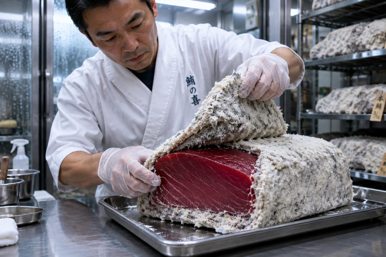 Ils recouvrent le thon d'une moisissure pendant plusieurs jours : ce qui se passe ensuite fait de ce sashimi une rareté au Japon