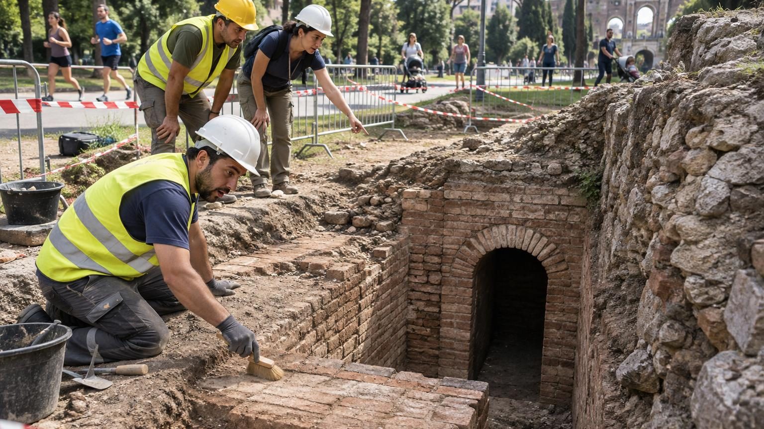 Ils rénovaient un simple mur dans un parc de Rome : sous les pierres, ce qui pourrait être la première caserne de pompiers de l'Histoire
