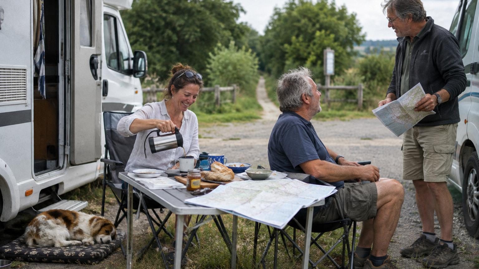 Ils s’arrêtent simplement pour déjeuner avec leur camping-car : trois heures plus tard, ils n’ont toujours pas repris la route et leur voyage vient de prendre une autre tournure