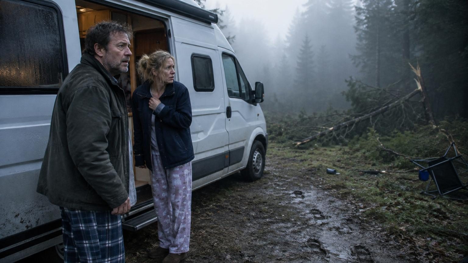 Ils stationnent leur camping-car dans un coin isolé pour profiter du calme : au petit matin, ils n’ont plus du tout envie d’y rester