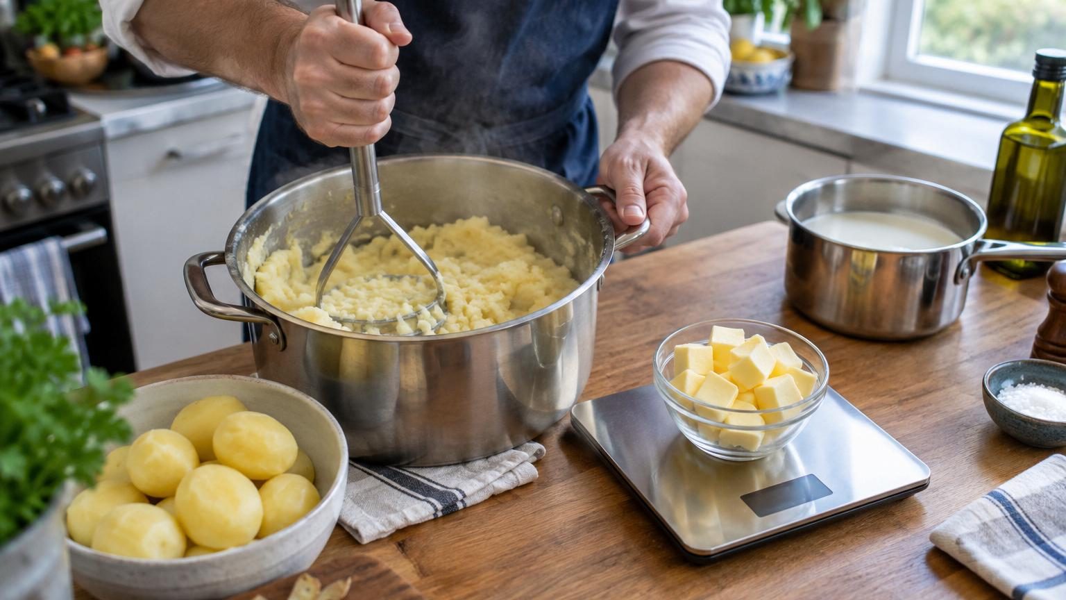 La purée de Philippe Etchebest ne contient ni crème ni huile d'olive : il compte 200 g de cet ingrédient pour 1 kg de pommes de terre