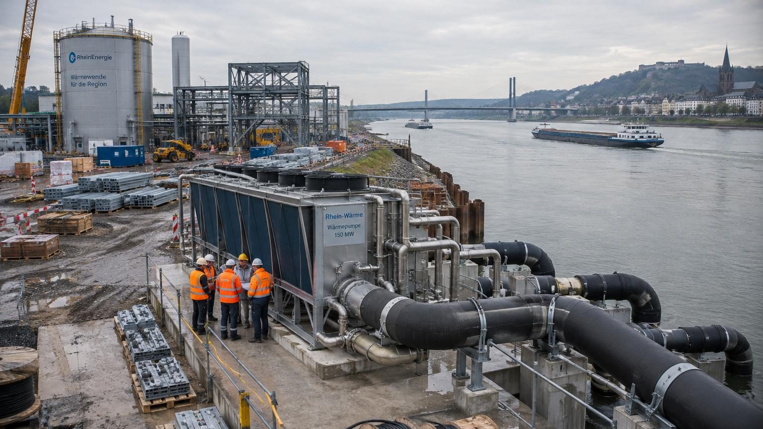 L'Allemagne construit la plus grande pompe à chaleur fluviale d'Europe : 150 MW puisés dans le Rhin pour chauffer 50 000 foyers dès 2028