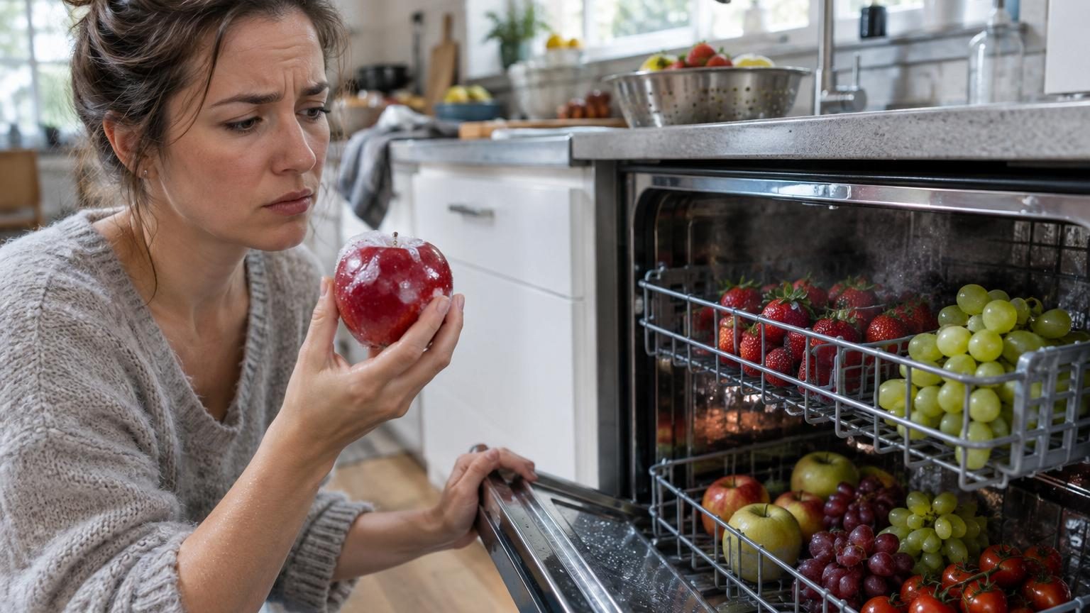Laver ses fruits au lave-vaisselle : la méthode qui cartonne en vidéo, mais les experts alertent sur les résidus de savon