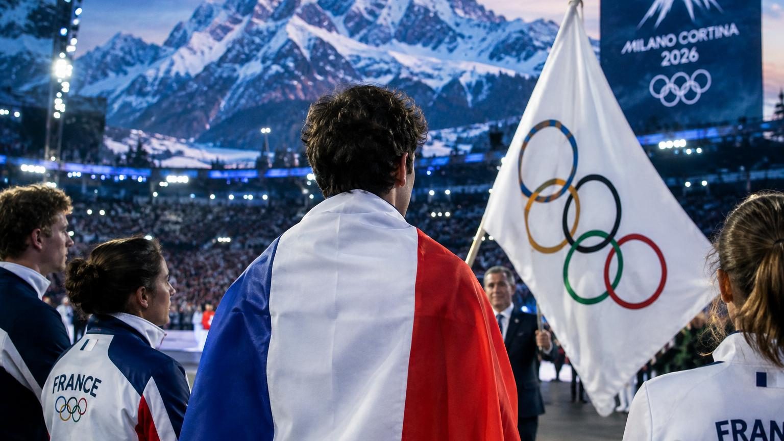 Le drapeau olympique remis à la France : l&rsquo;image de la cérémonie de clôture des JO 2026 qui annonce déjà les Alpes françaises