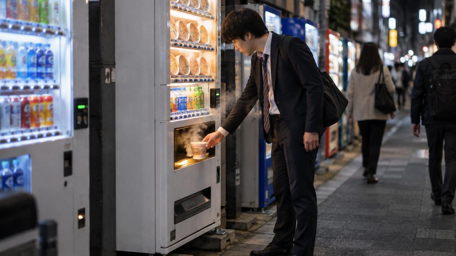 Le Japon compte un distributeur automatique pour 30 habitants : ils servent des ramen chauds, détectent les fausses pièces et résistent aux séismes