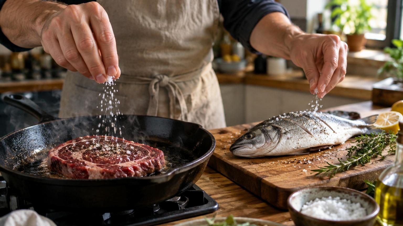 Le moment exact pour saler la viande et le poisson selon Arguiñano : ce n&rsquo;est pas le même pour les deux