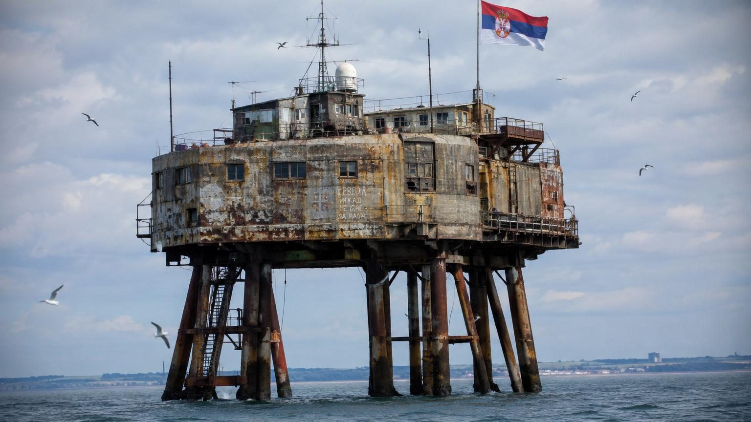 Le Royaume-Uni a bâti en 1942 un fort sur pilotis à 12 km de ses côtes : depuis 1967, ce n'est plus l'Union Jack qui y flotte