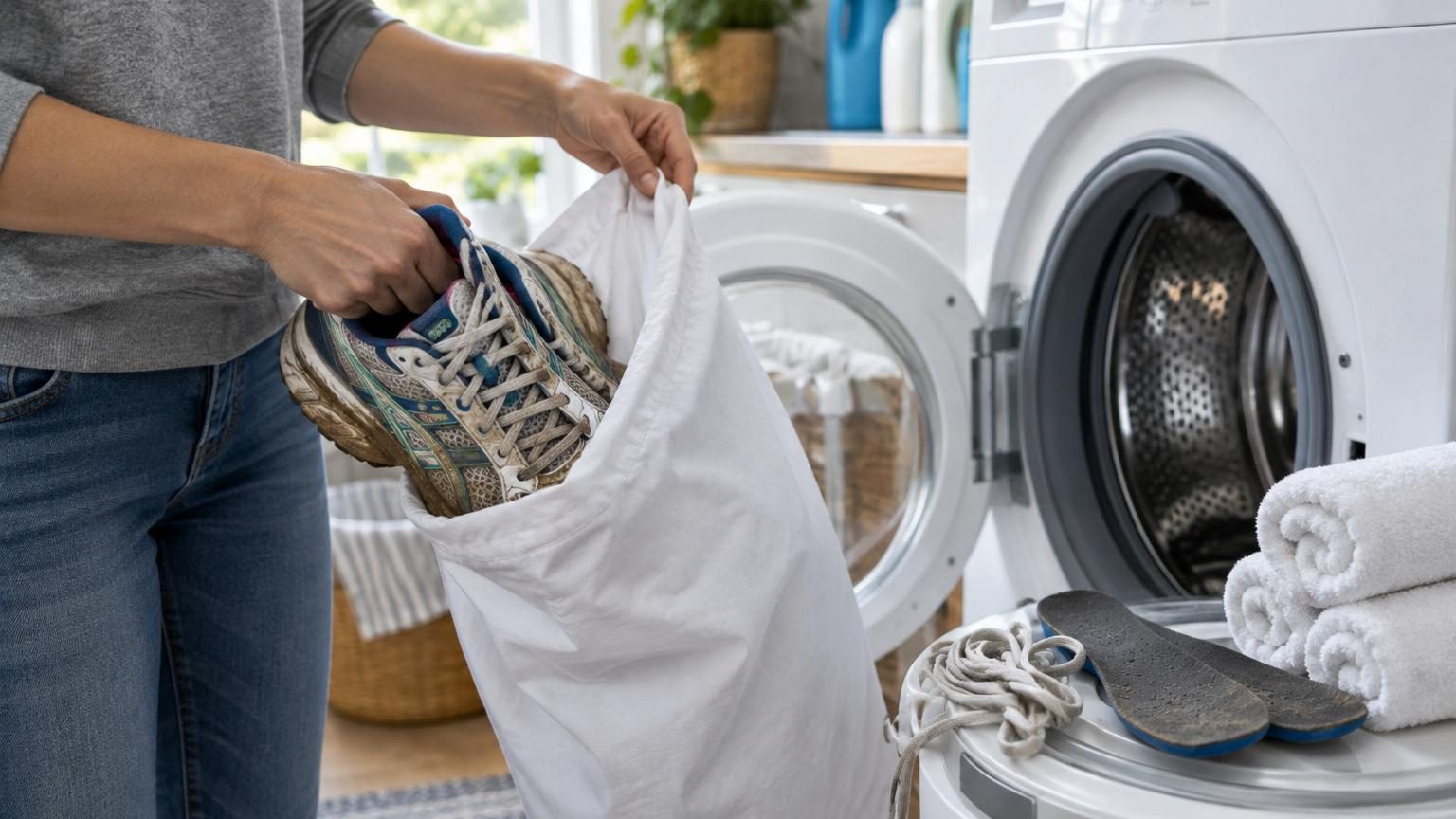 Le truc de la taie d’oreiller (et 4 autres règles) pour laver les chaussures de sport en machine sans les abîmer
