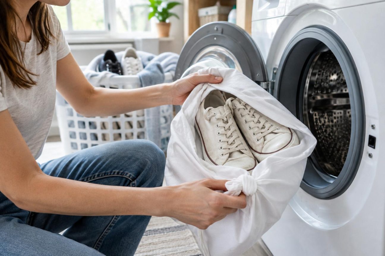 Le truc de la taie d’oreiller et 4 autres règles pour laver ses baskets en machine sans les abîmer