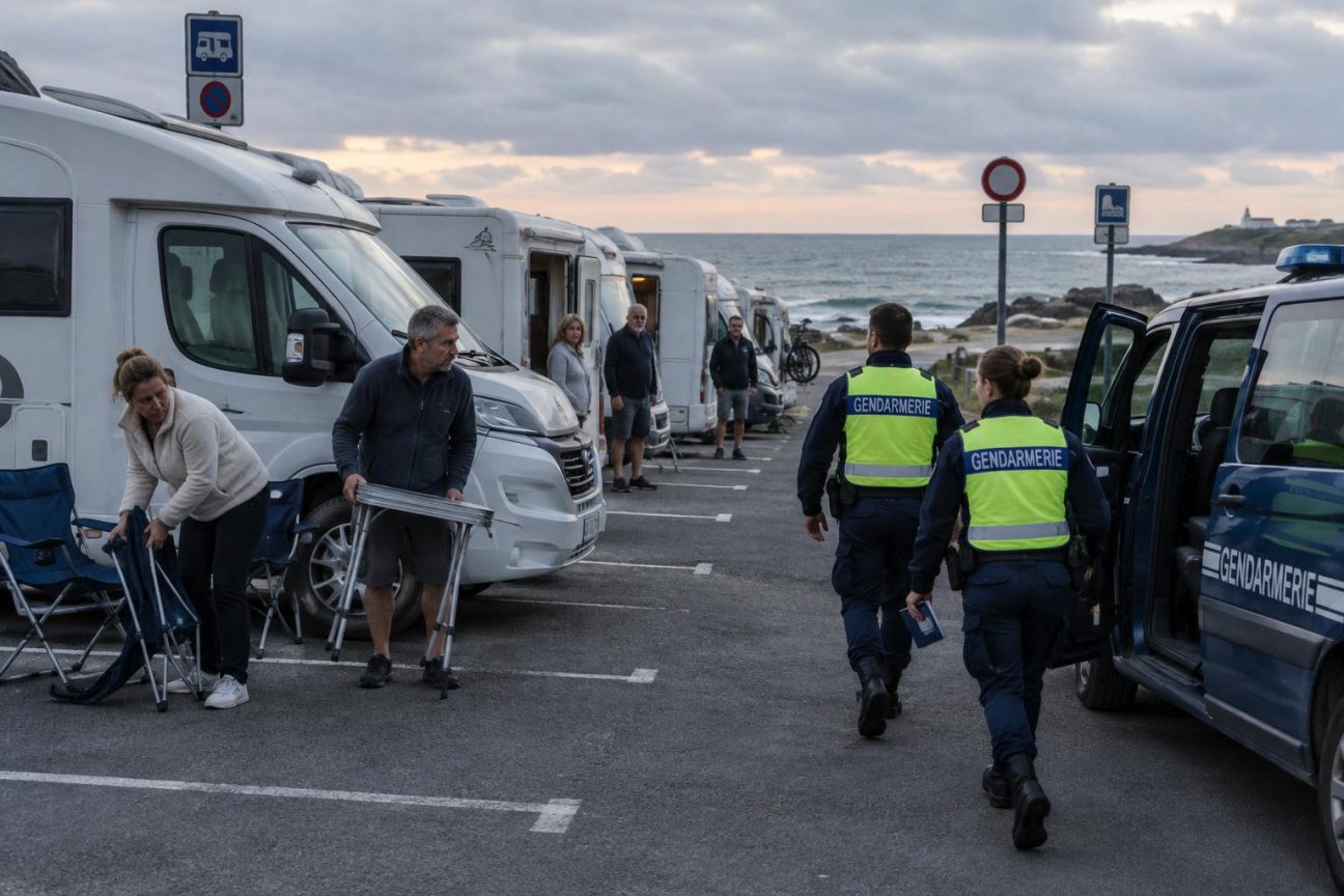 Les camping-caristes qui s’arrêtent ici pourraient avoir une mauvaise surprise : le stationnement nocturne est désormais interdit et les contrôles vont se renforcer