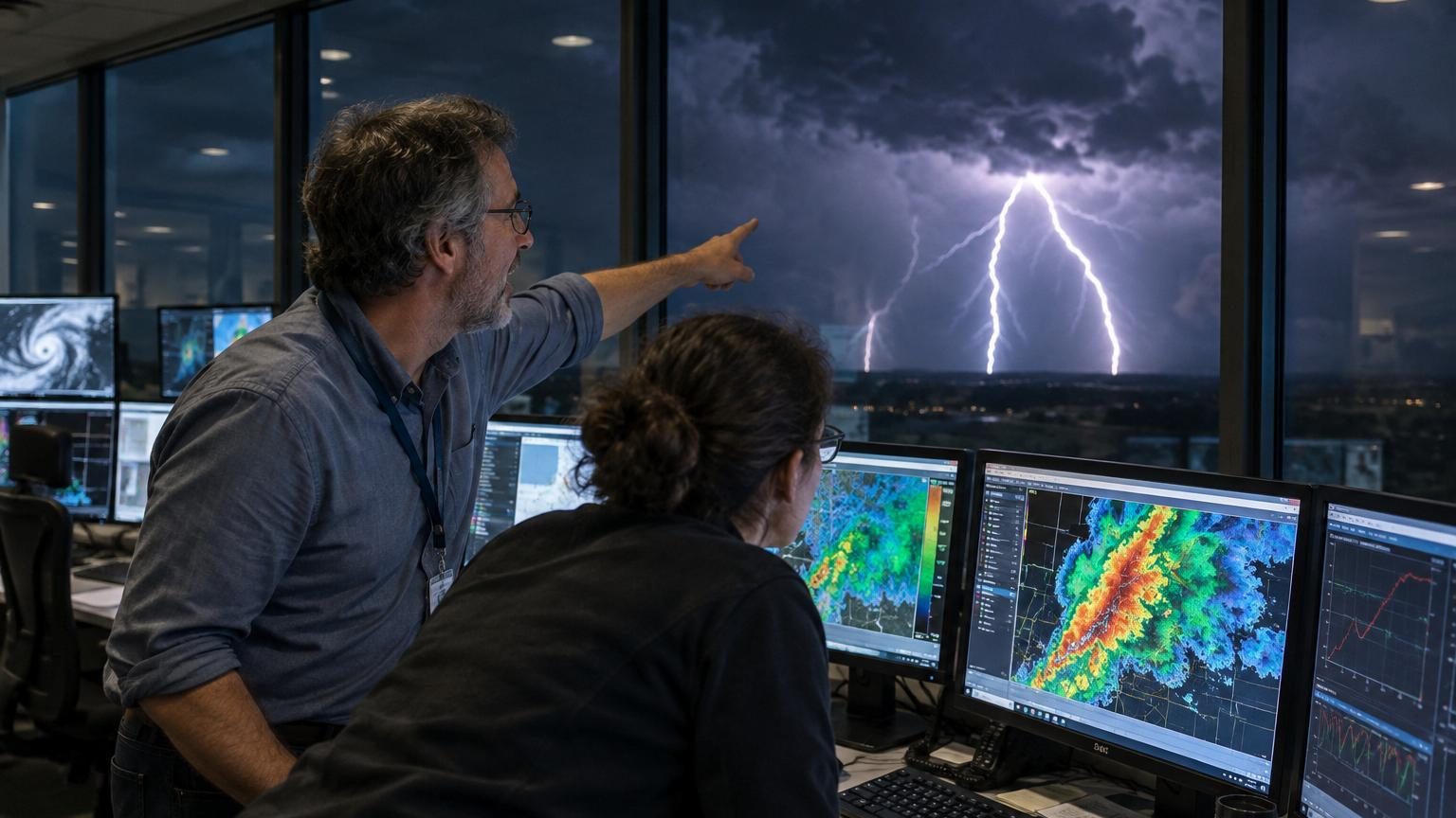 Éclair en zigzag illuminant le ciel nocturne lors d'un orage, montrant la trajectoire brisée caractéristique avec ses segments lumineux successifs
