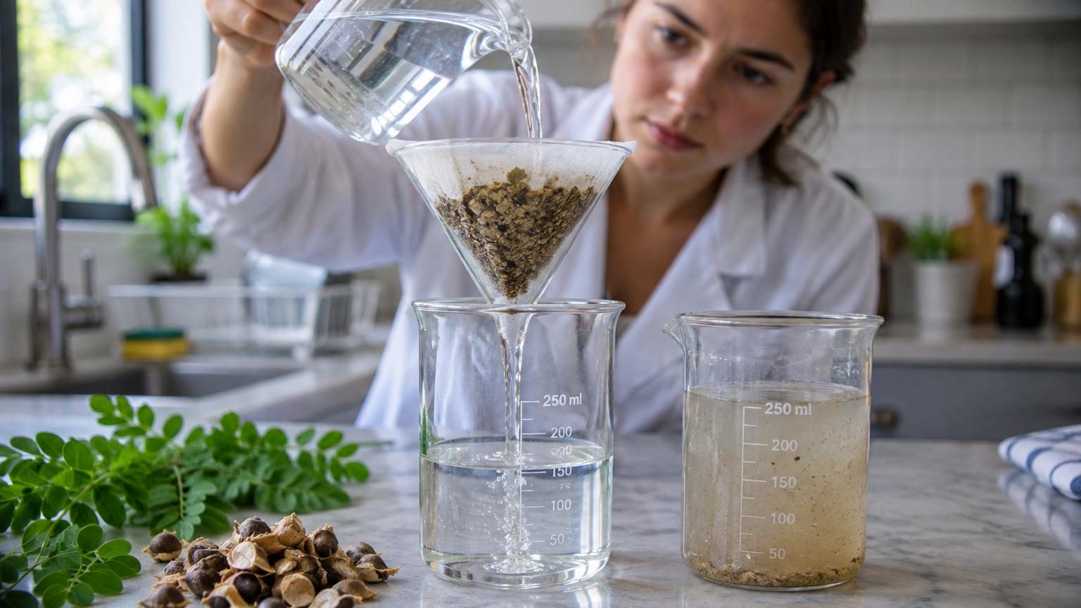 Les graines de cet « arbre miracle » éliminent 98,5 % des microplastiques de l&rsquo;eau du robinet : aussi efficaces que le traitement chimique actuel
