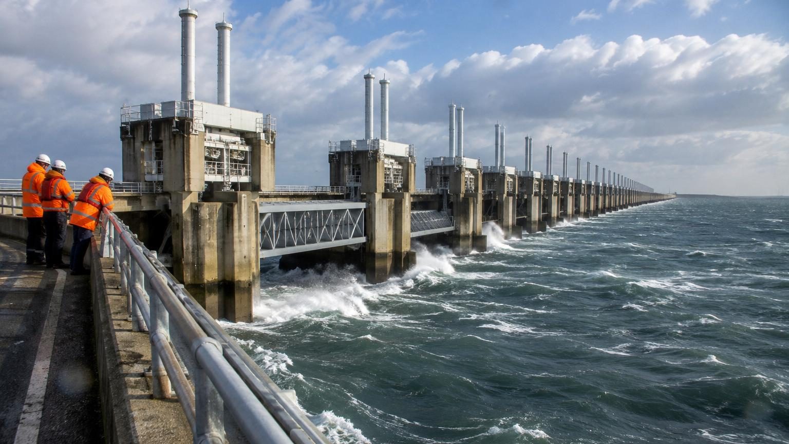 Les Pays-Bas ont construit un barrage de 9 km qu'ils laissent grand ouvert : depuis 1986, ses 62 portes ne se sont fermées que 28 fois