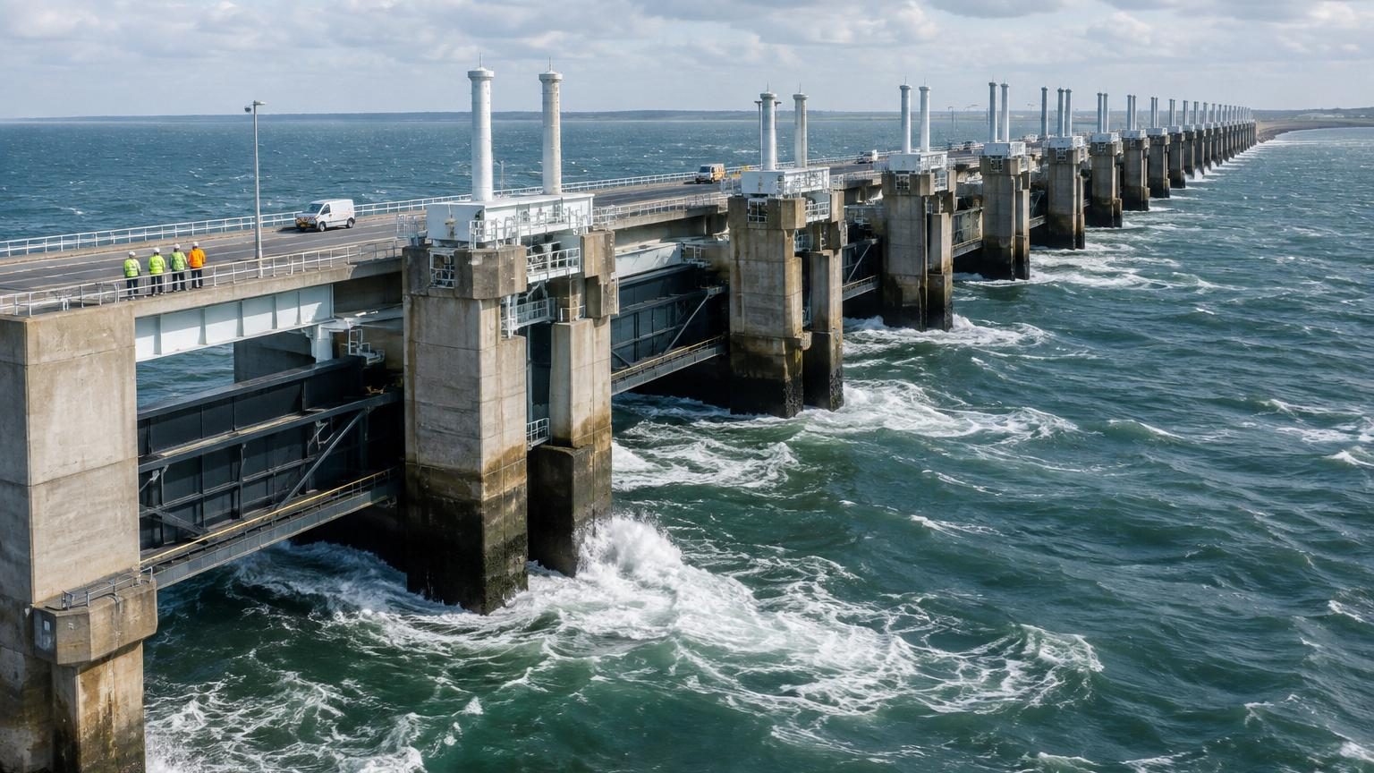 Les Pays-Bas ont construit un barrage de 9 km qu'ils laissent grand ouvert : depuis 1986, ses 62 portes ne se sont fermées que 28 fois