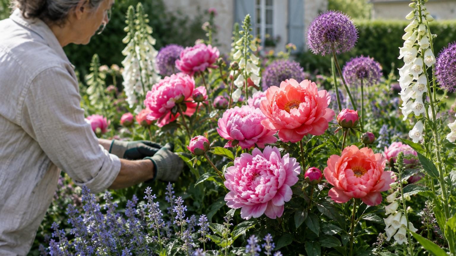 Les pivoines donnent des floraisons spectaculaires quand on les plante à côté de ces compagnes : voici lesquelles choisir