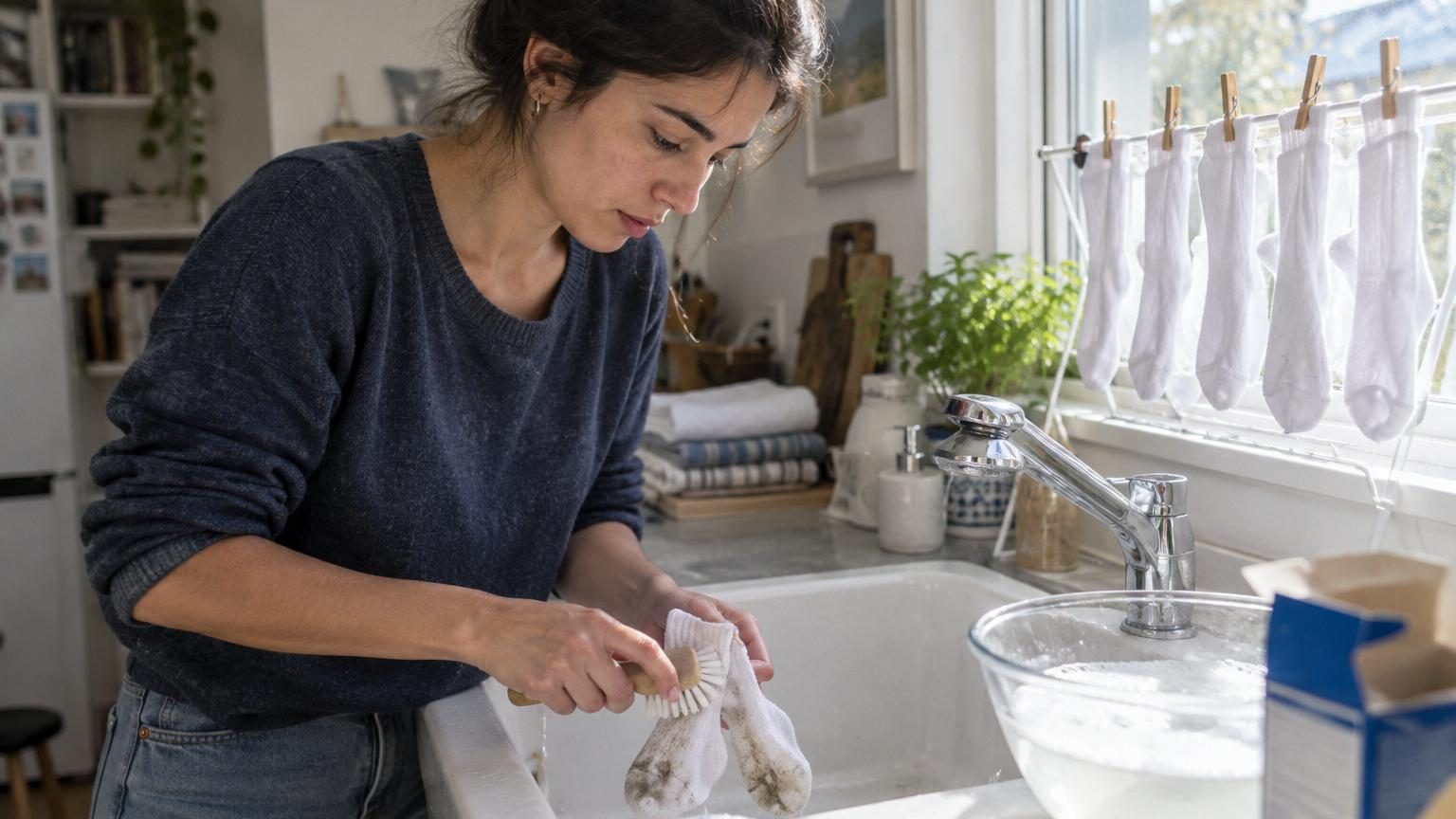 Lucía Lipperheide, experte en nettoyage, dévoile l'astuce pour retrouver des chaussettes blanches comme neuves : ni javel ni lavage à haute température