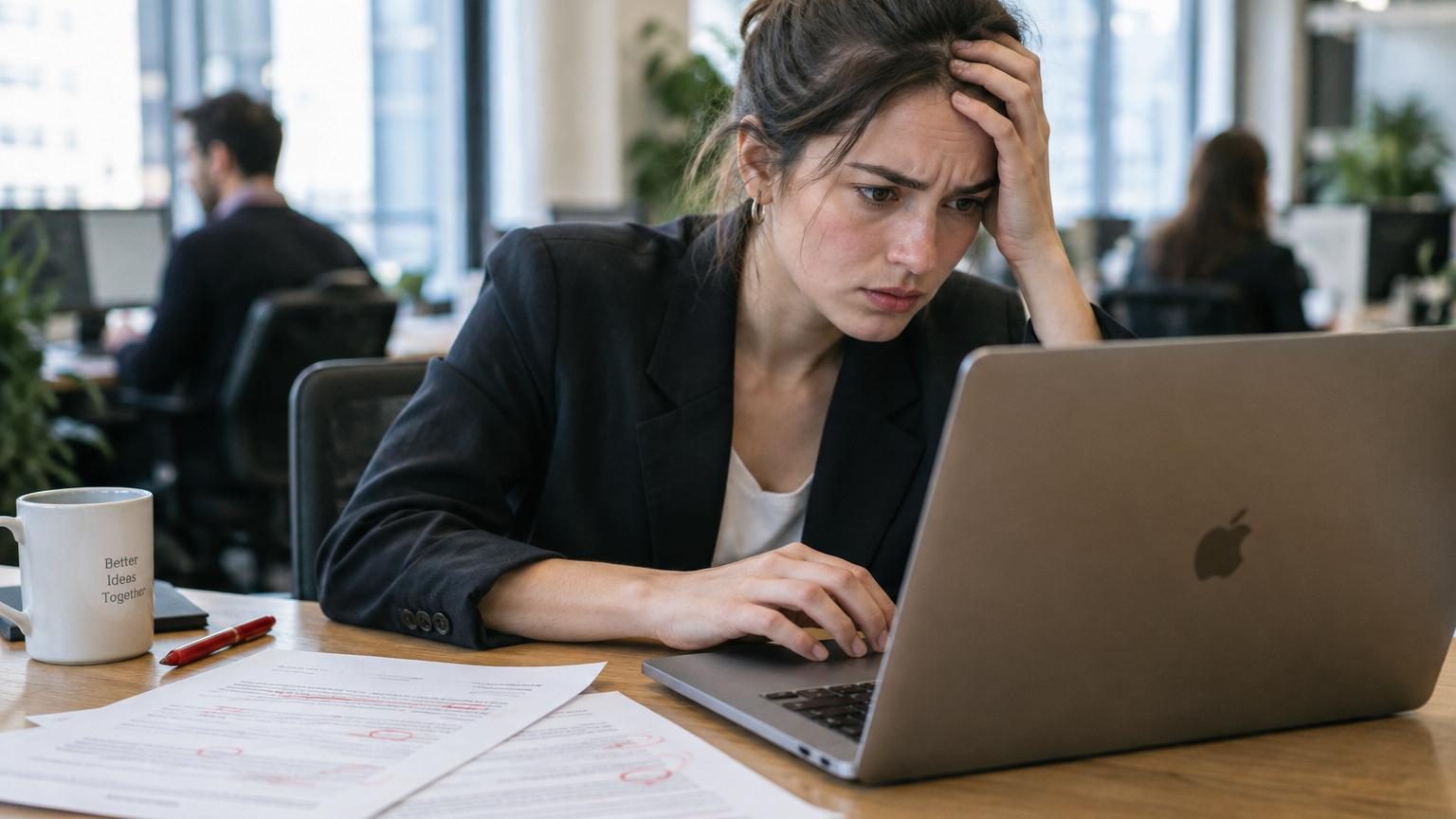 Gros plan sur un clavier d'ordinateur avec un doigt pointant une touche, illustrant la rédaction attentive de messages professionnels sans fautes d'orthographe.