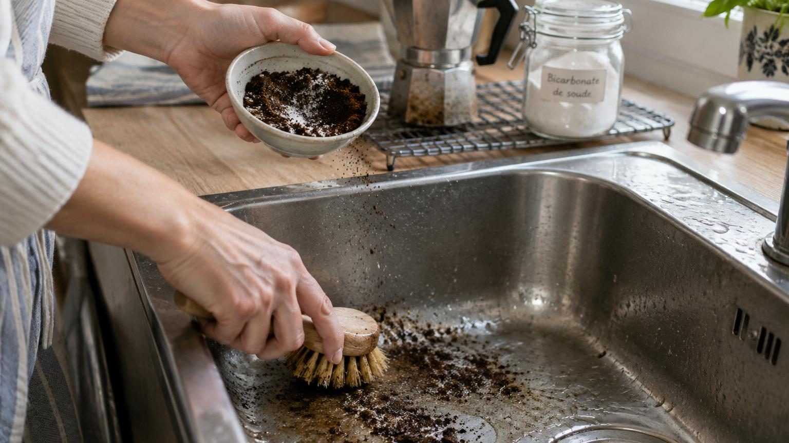 Marc de café et bicarbonate de soude mélangés : ce remède de grand-mère nettoie, désodorise et recycle un déchet du quotidien