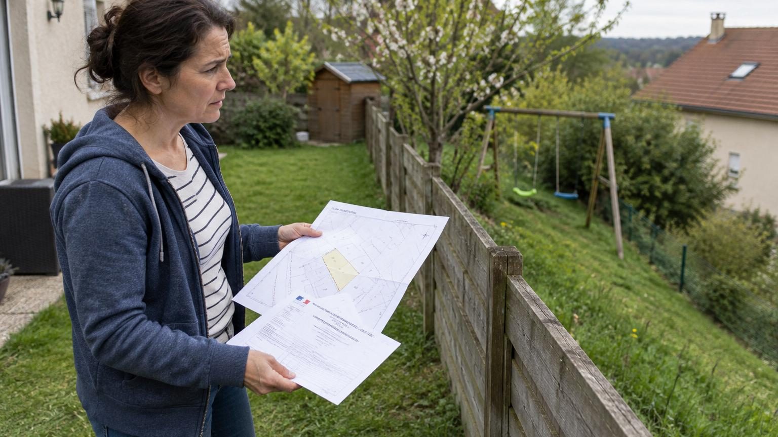 Marie pensait avoir acheté 120 m² de jardin avec sa maison : plusieurs années plus tard, un document cadastral lui révèle que cette partie du terrain n’est pas aussi simple qu’elle le croyait
