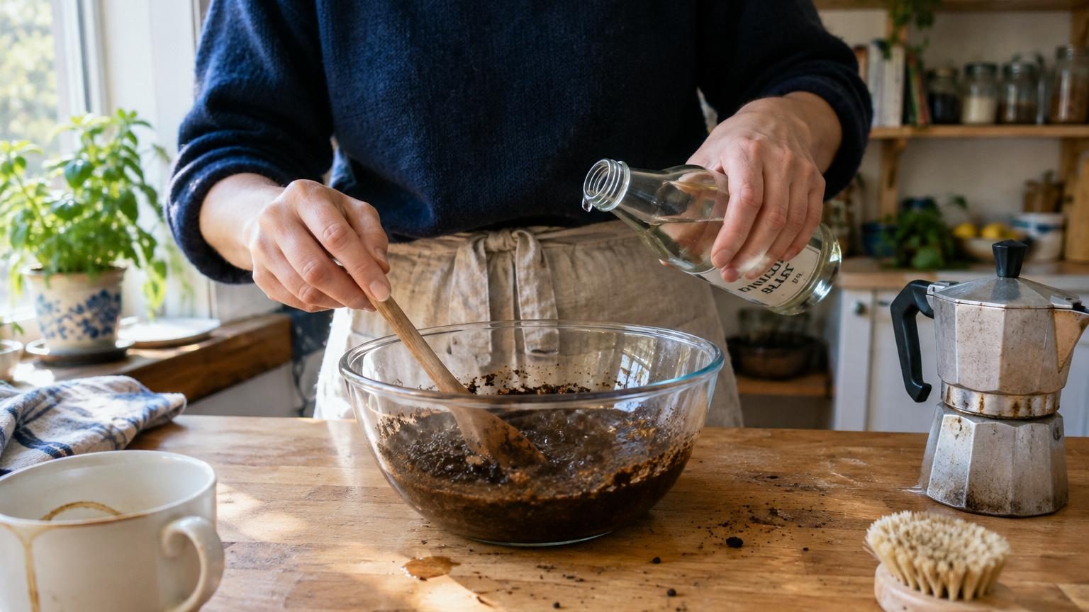Mélanger du vinaigre blanc et du marc de café : à quoi ça sert et pourquoi c'est si recommandé à la maison