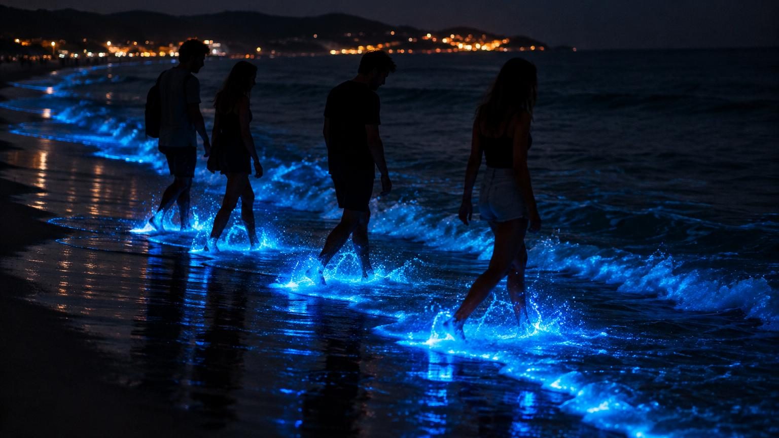 Mer d'ardora : la science explique enfin pourquoi certaines plages brillent en bleu la nuit, et voici où l'observer