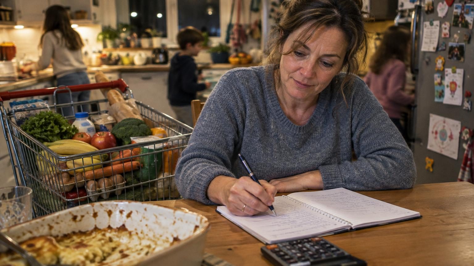 Mère de 11 enfants à 52 ans, elle note chaque semaine les plats qu'elle réussit : voici comment son caddie a baissé