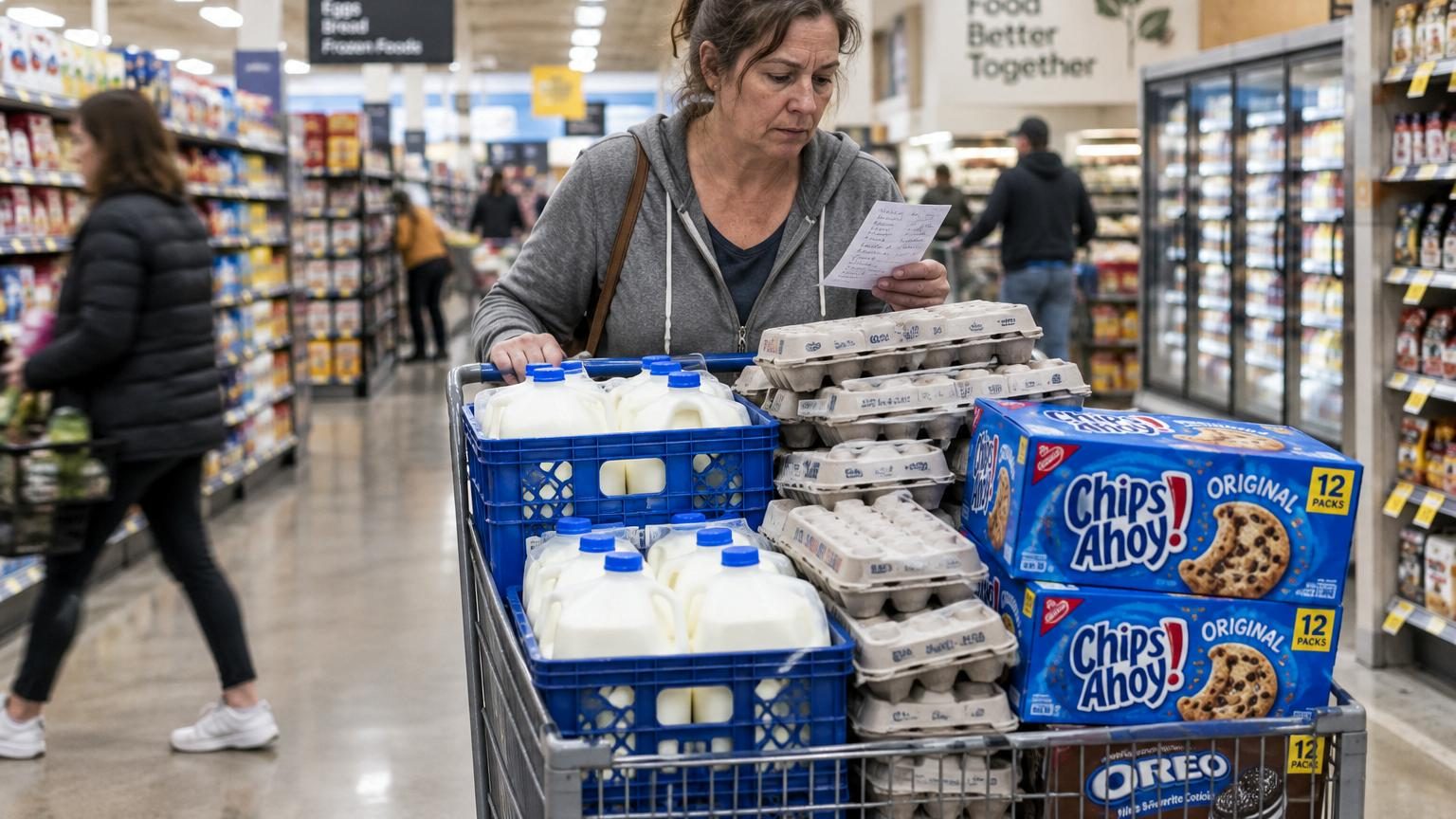 Mère de 15 enfants, elle détaille ses courses habituelles : 7 douzaines d'œufs, 1 300 biscuits et 240 litres de lait