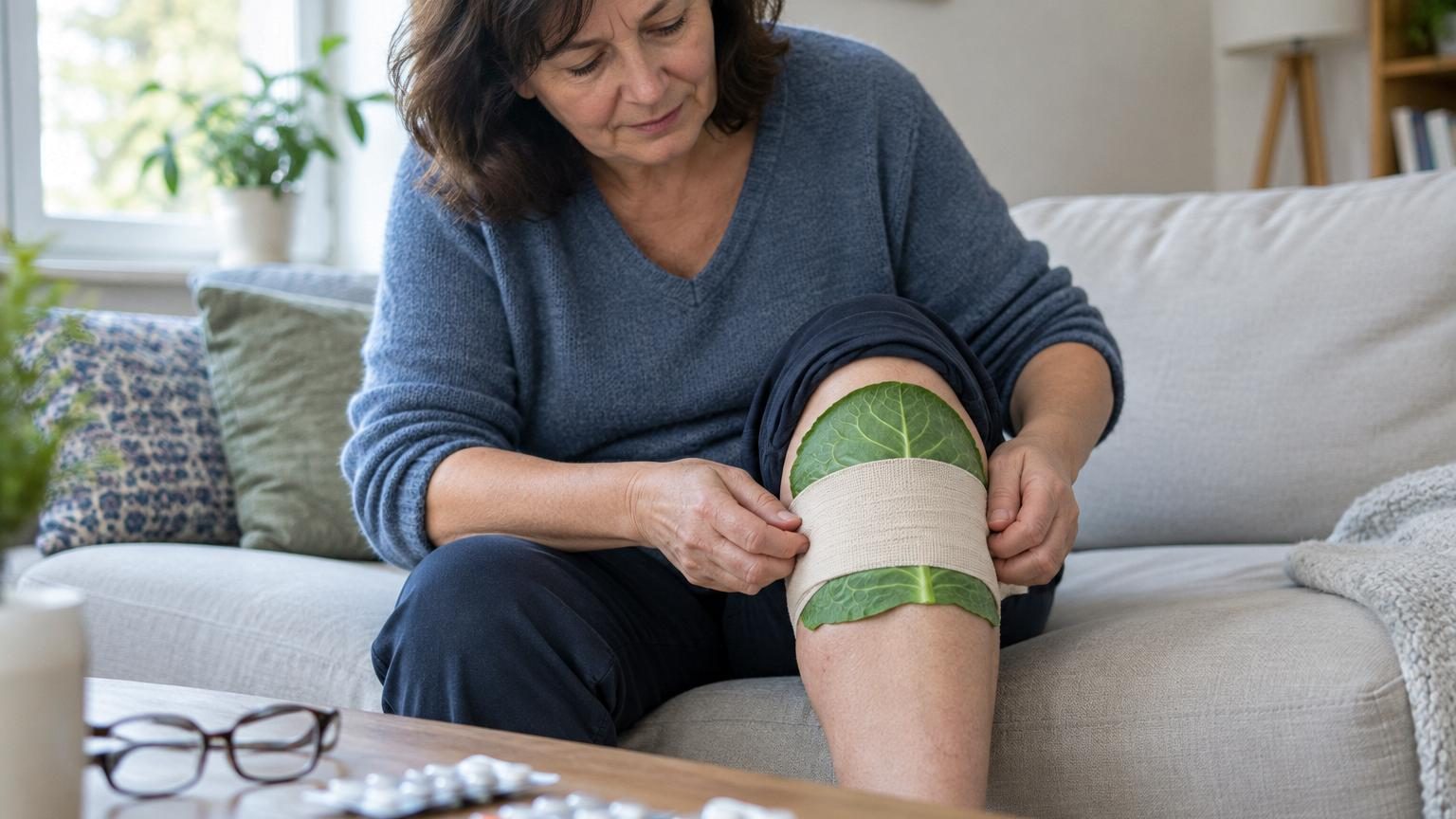 Mettre une feuille de chou sur le genou pour calmer la douleur : ce qu'en dit vraiment un médecin spécialiste