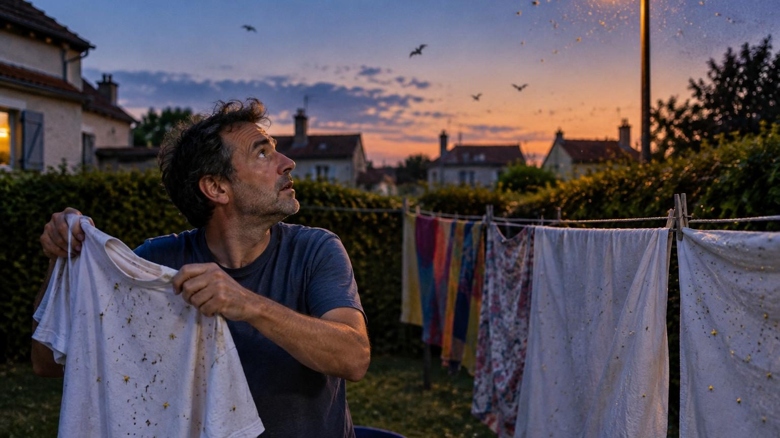 Mon voisin ne laisse plus jamais sécher son linge dehors après le coucher du soleil, et ce n’est pas une nouvelle habitude : il a compris ce qui venait s’y poser la nuit