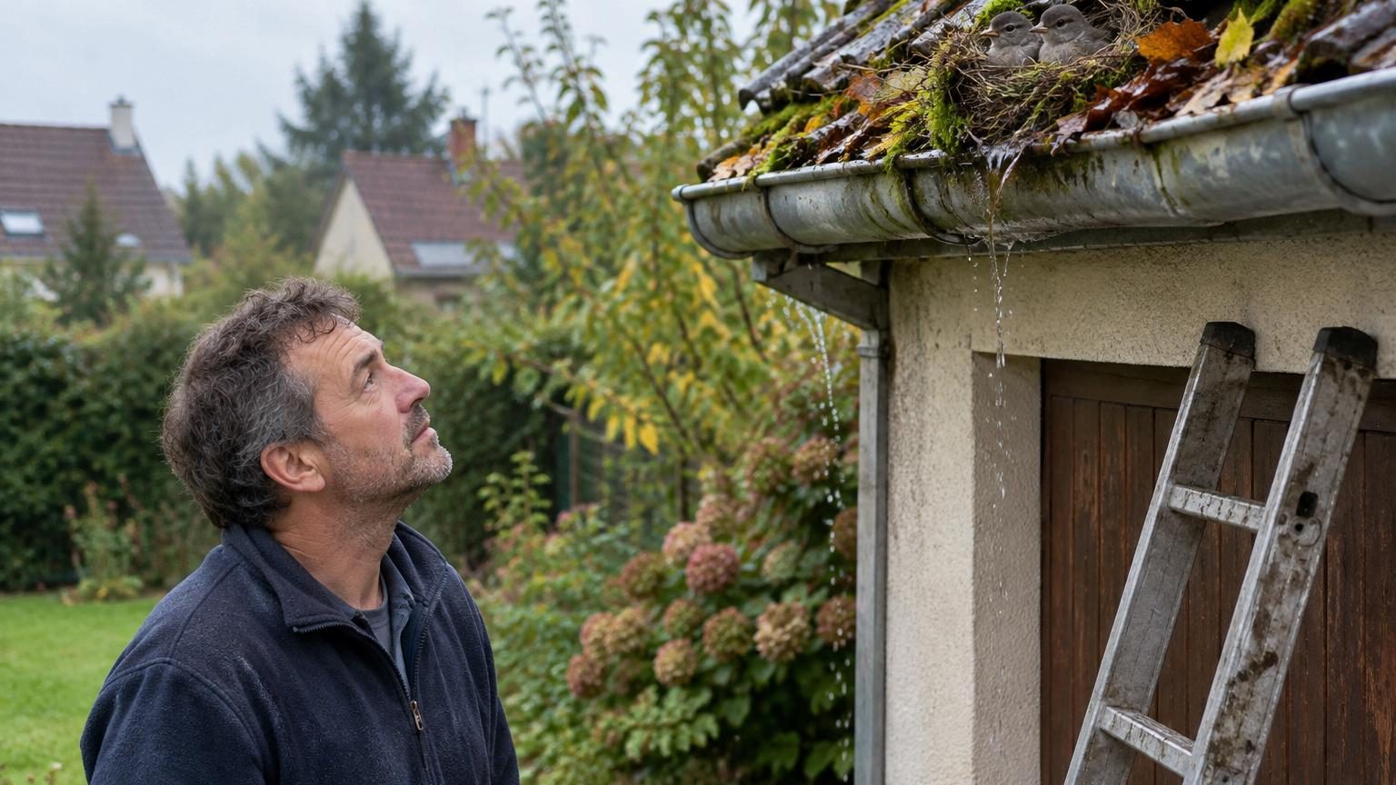 Mon voisin ne touche plus à la gouttière depuis l’automne, et ce n’est pas parce qu’il n’a pas le temps de la nettoyer : il sait ce qui s’y est installé