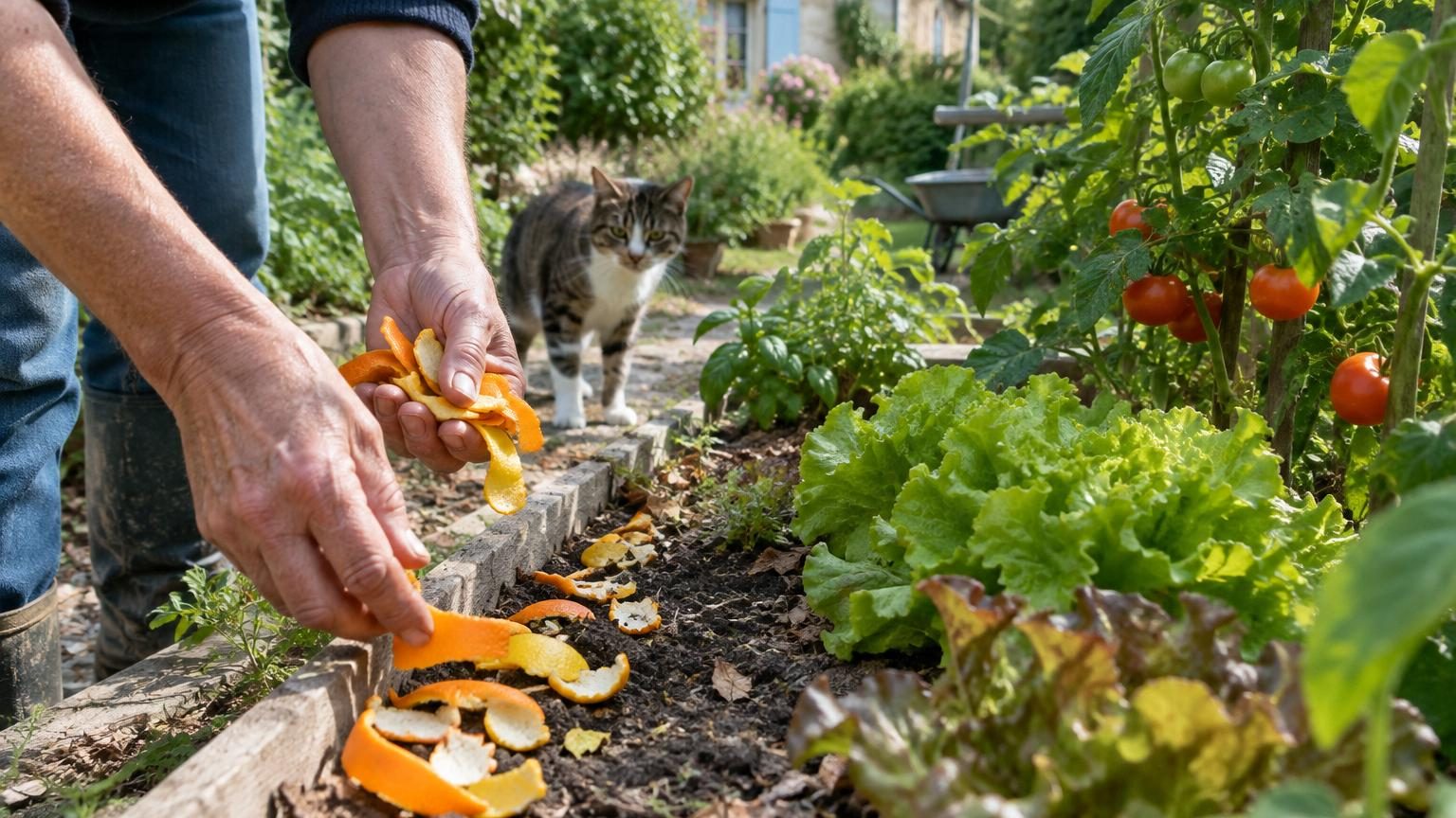Ne jetez plus cette peau de fruit : son odeur suffit à éloigner les chats de votre potager