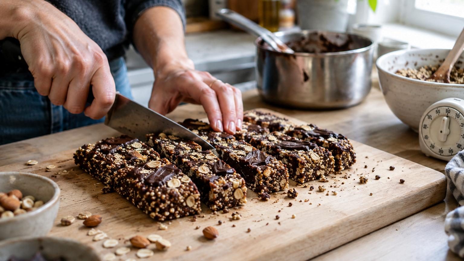 Ni four ni pâtisserie compliquée : cette barre croquante au quinoa et chocolat se prépare en 10 minutes