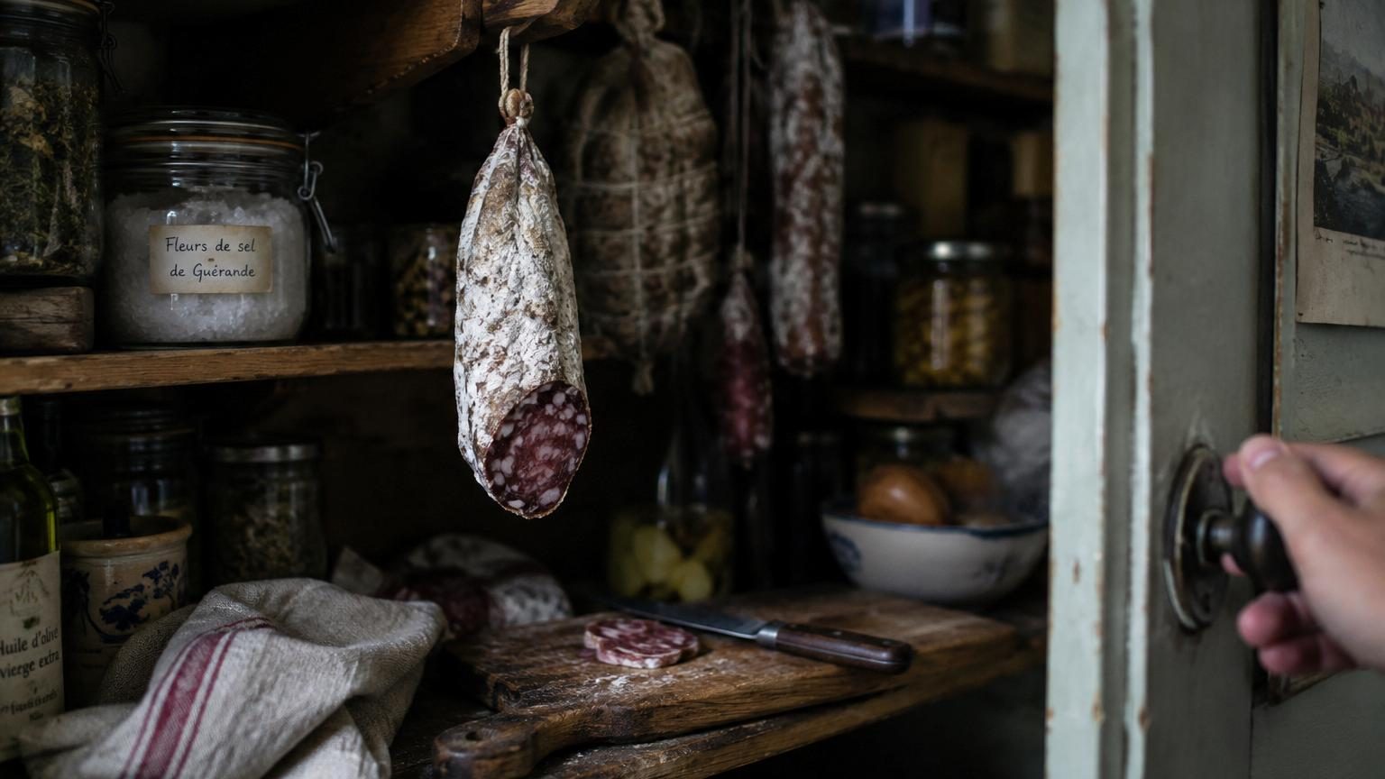Ni sur le plan de travail, ni au réfrigérateur : l'endroit où conserver le saucisson pour garder sa texture et ses arômes