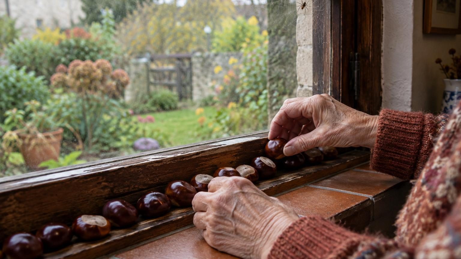 Nos grands-parents posaient des marrons sur le rebord des fenêtres dès les premiers froids : la raison revient au moment où les araignées entrent dans les maisons