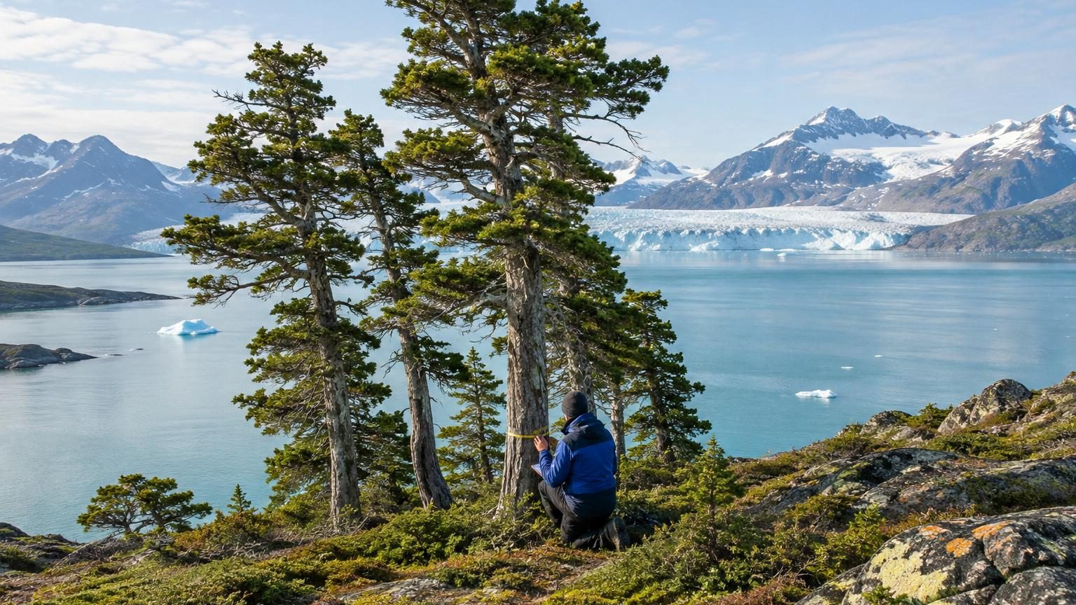 On pensait que rien ne poussait plus haut qu'un buisson au Groenland : au bord d'un fjord glacé, des arbres de plusieurs mètres tiennent depuis des millénaires