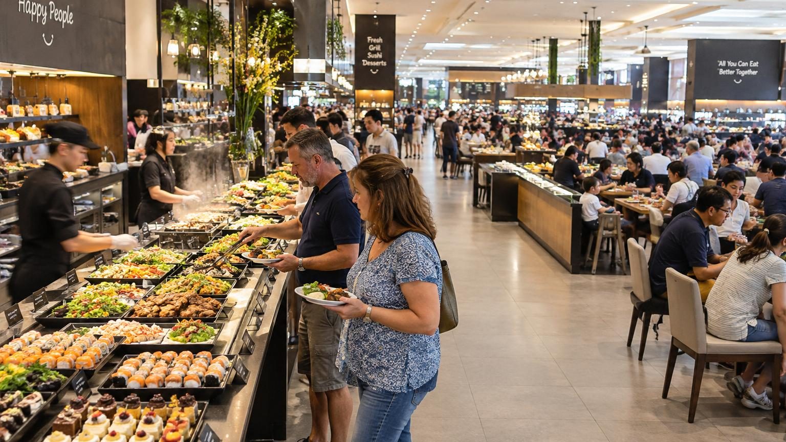 Ouvert depuis moins d'un mois : ce buffet à volonté de 1 300 m² peut servir 500 personnes en même temps