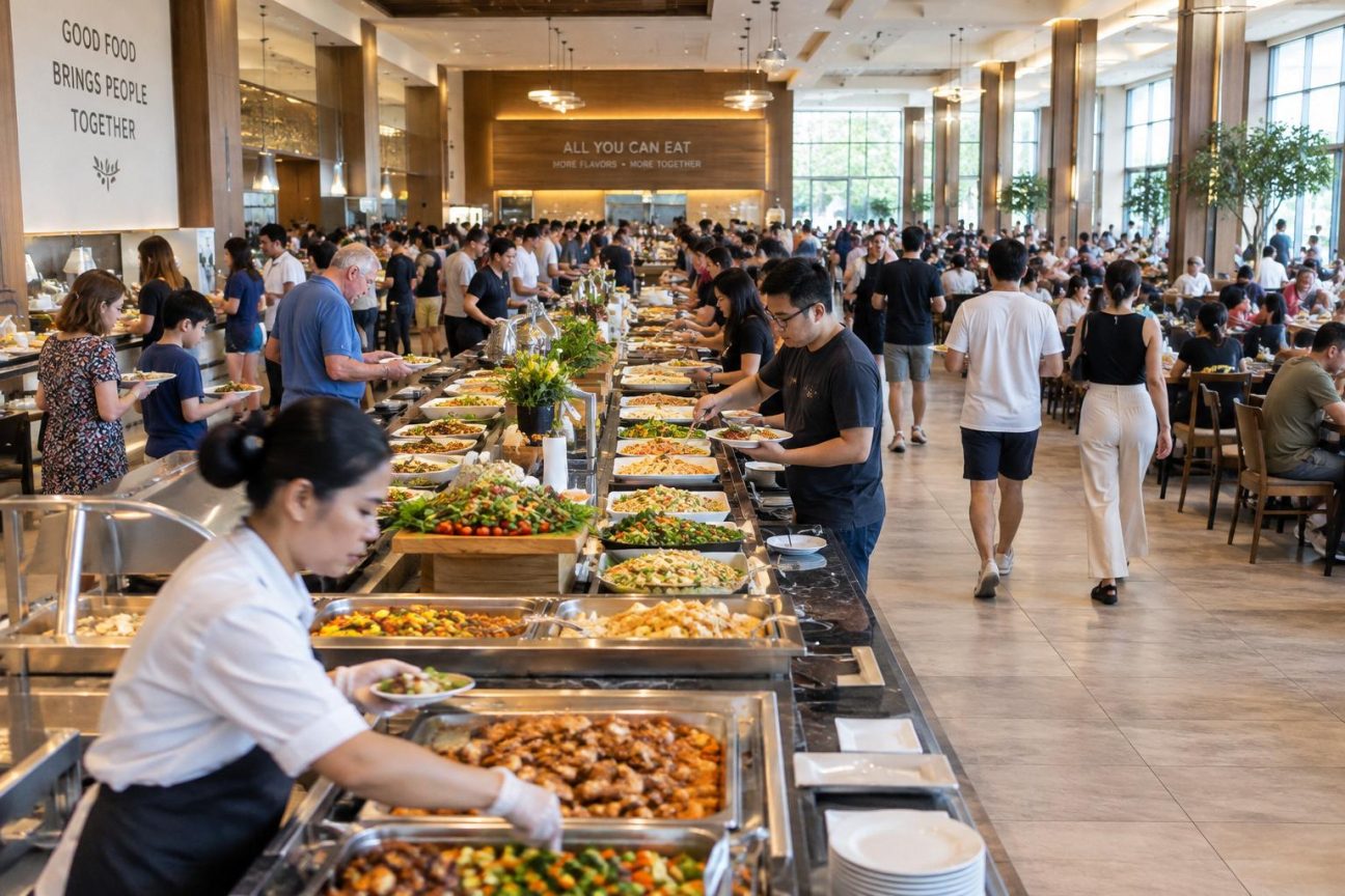 Ouvert il y a moins d'un mois : ce buffet à volonté de 1 300 m² peut servir 500 personnes à chaque service