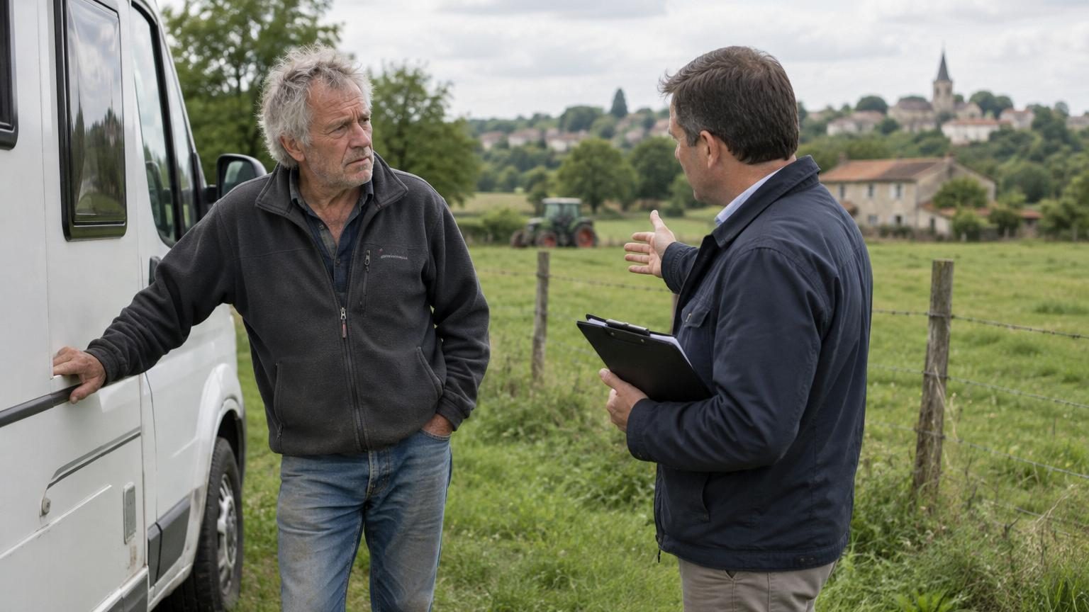 Pascal, 61 ans, installe son fourgon dans un champ avec l'aval de l'agriculteur : trois mois plus tard, la mairie lui signale une règle qu'il ignorait