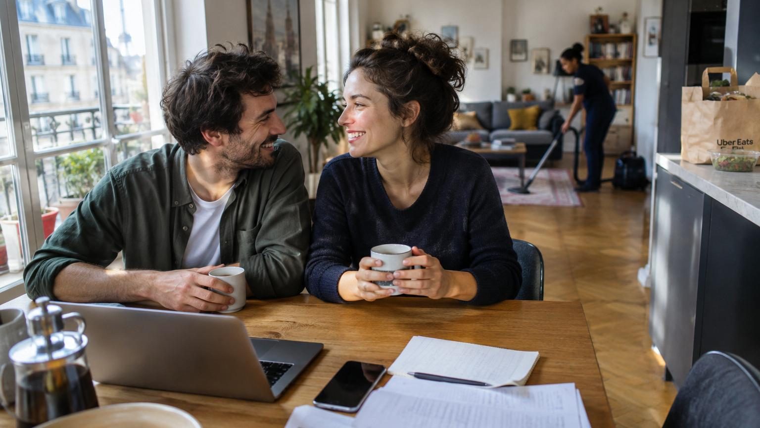 Payer quelqu'un pour faire le ménage ou livrer les repas : selon une chercheuse de Harvard, c'est le couple qui en profite le plus