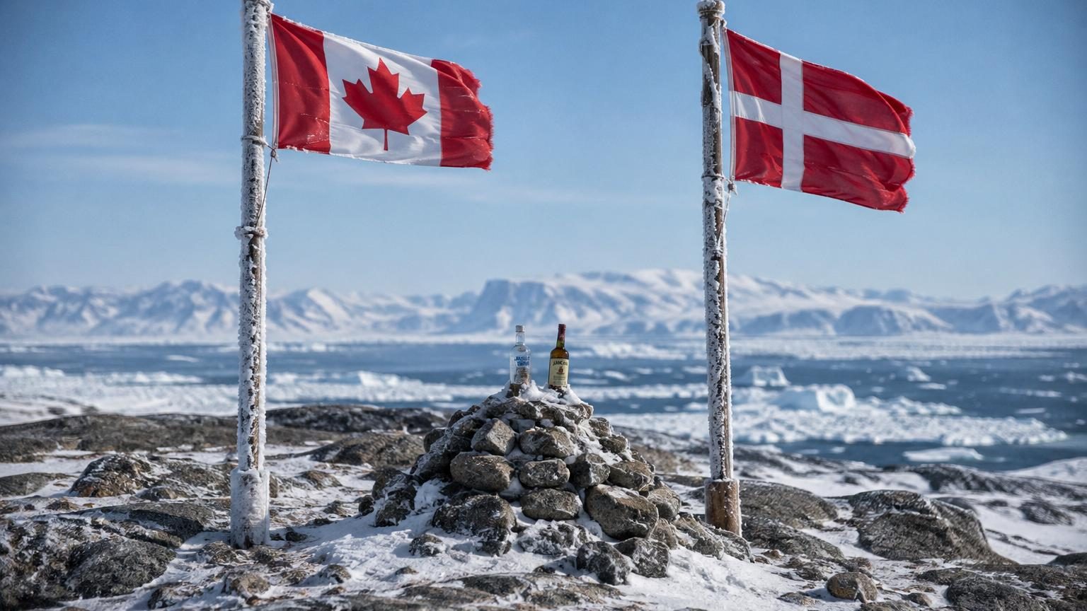 Pendant 50 ans, Canada et Danemark se sont disputés cet îlot en s'échangeant des bouteilles d'alcool : ils viennent de créer la plus récente frontière terrestre du monde