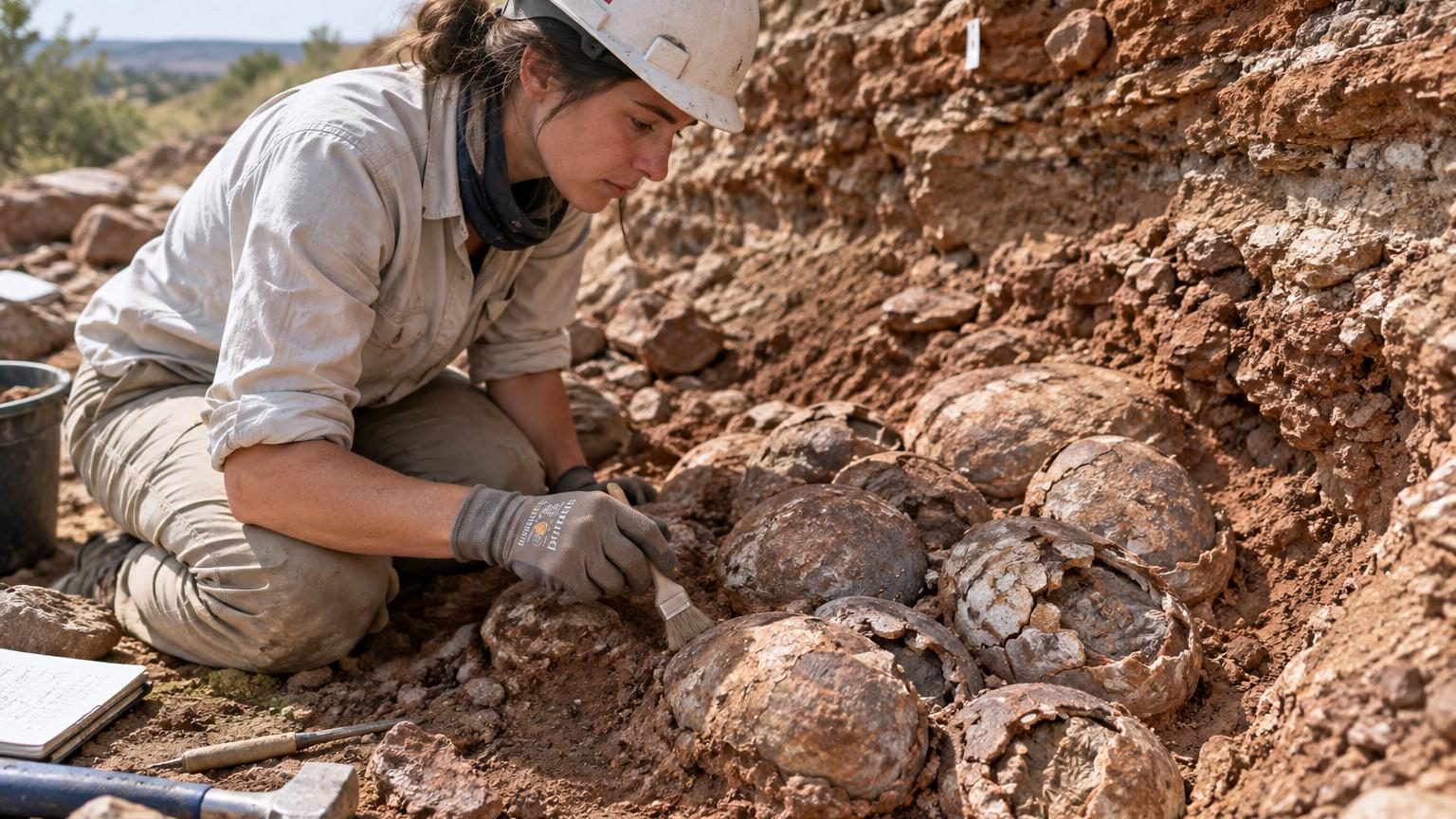 Piégés depuis 70 millions d&rsquo;années : des centaines d&rsquo;œufs de dinosaures de plusieurs espèces découverts dans une tranchée du sud de la France